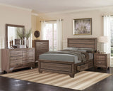 Kauffman Washed Taupe 5-Piece Storage California King Bedroom Set with High Straight Headboard from Coaster - Luna Furniture