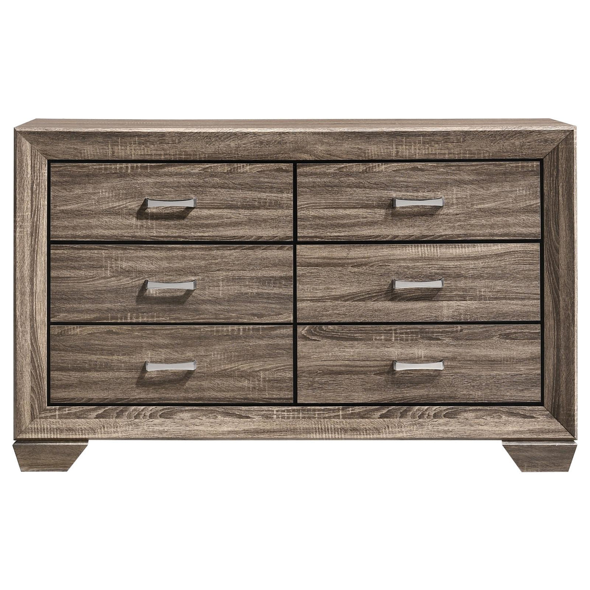 Kauffman Washed Taupe 6-Drawer Dresser from Coaster - Luna Furniture