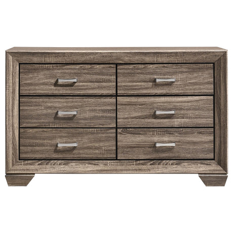 Kauffman Washed Taupe 6-Drawer Dresser from Coaster - Luna Furniture