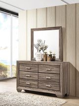 Kauffman Washed Taupe 6-Drawer Dresser with Mirror from Coaster - Luna Furniture