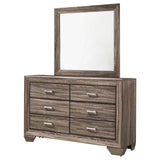 Kauffman Washed Taupe 6-Drawer Dresser with Mirror from Coaster - Luna Furniture