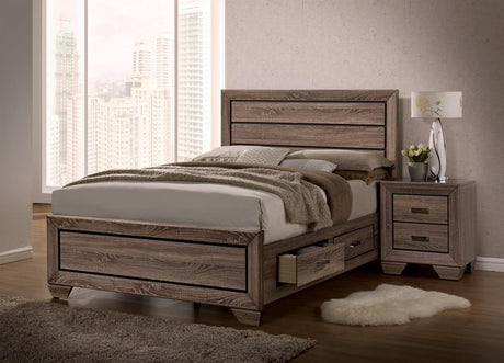 Kauffman Washed Taupe Eastern King Storage Bed from Coaster - Luna Furniture