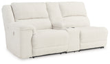 Keensburg Linen Left-Arm Facing Power Reclining Loveseat with Console from Ashley Furniture - Luna Furniture