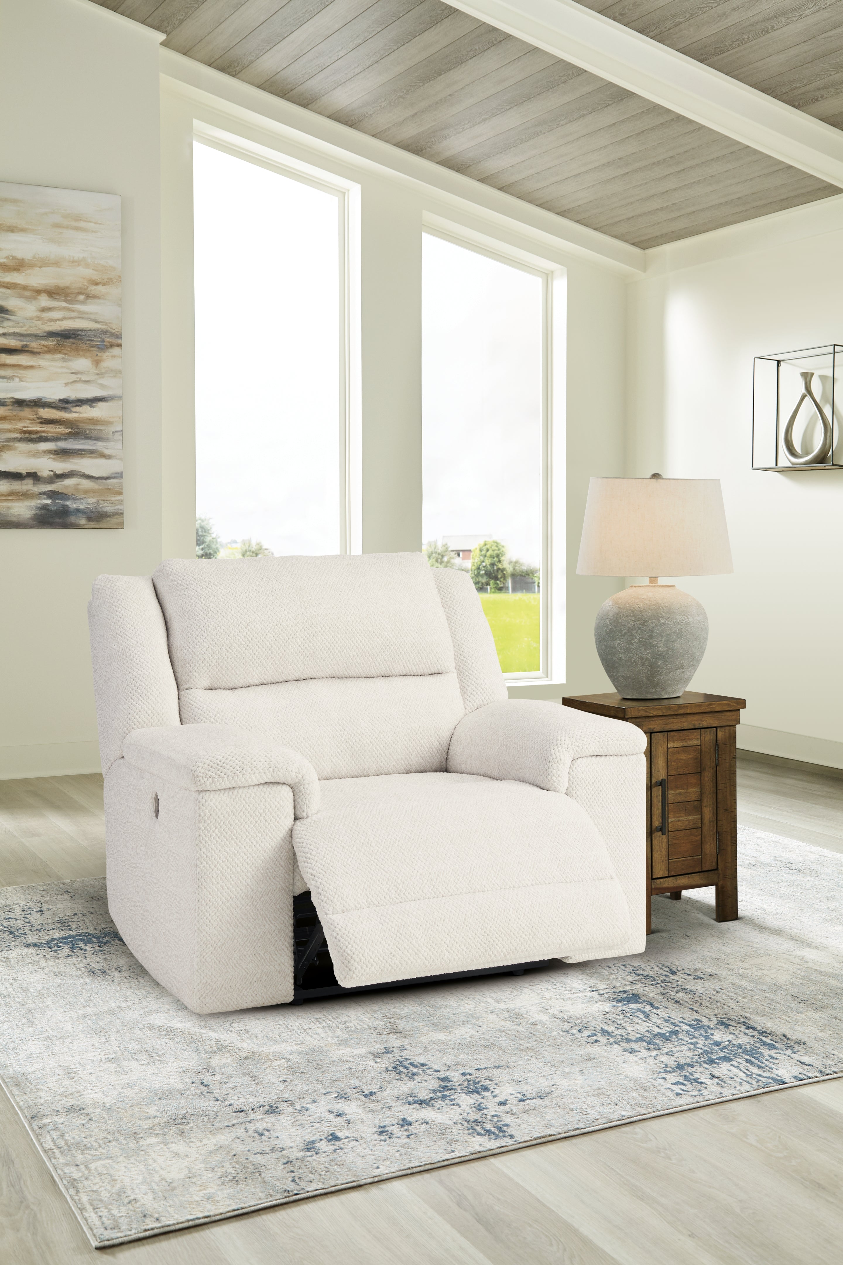 Ashley Keensburg Linen Oversized Power Recliner - Luna Furniture