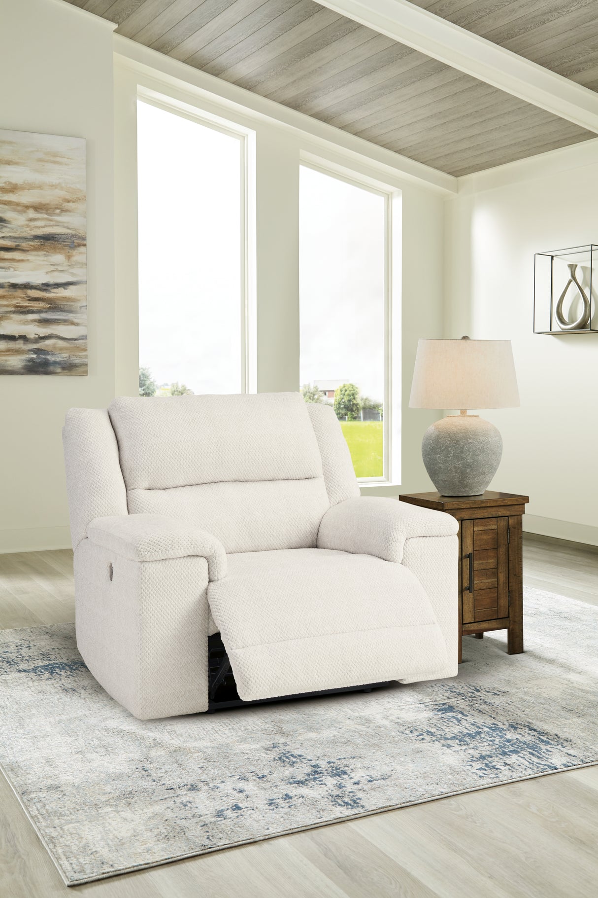 Keensburg Linen Oversized Power Recliner from Ashley - Luna Furniture