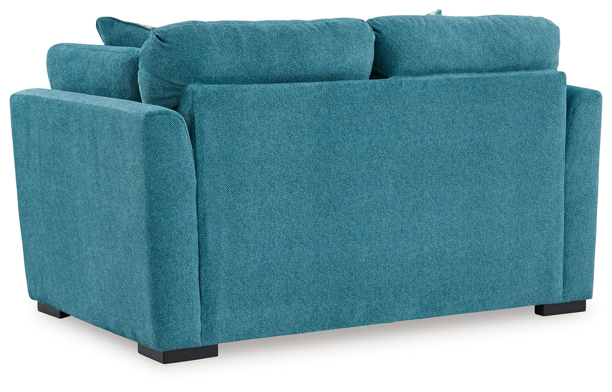 Keerwick Teal Loveseat from Ashley - Luna Furniture