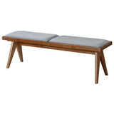 Keira Grey Fabric Bench from Midinmod - Luna Furniture