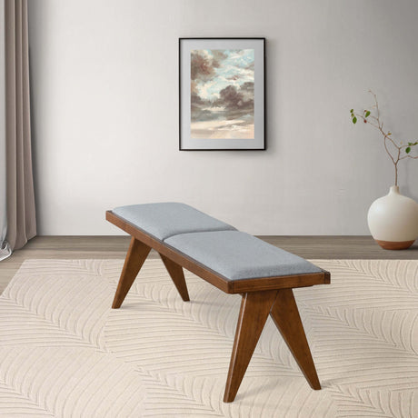 Keira Grey Fabric Bench from Midinmod - Luna Furniture