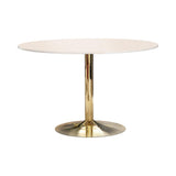 Kella Natural Marble and Gold Round Dining Table from Coaster - Luna Furniture