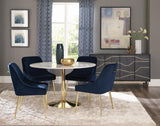 Kella Natural Marble and Gold Round Dining Table from Coaster - Luna Furniture