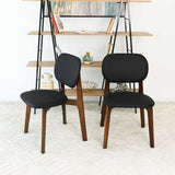 Kelsey Mid-Century Modern Black Leather Dining Chair (Set of 2) from Midinmod - Luna Furniture