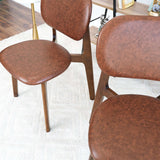 Kelsey Mid-Century Modern Brown Leather Dining Chair (Set of 2) from Midinmod - Luna Furniture