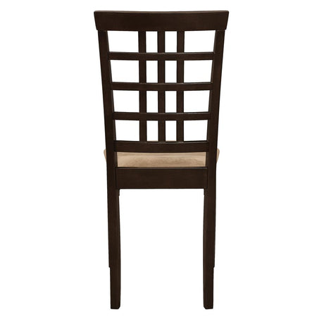 Kelso Cappuccino Lattice Back Dining Chairs, Set of 2 from Coaster - Luna Furniture