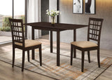 Kelso Cappuccino and Tan 3-Piece Drop Leaf Dining Set from Coaster - Luna Furniture