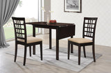 Kelso Cappuccino and Tan 3-Piece Drop Leaf Dining Set from Coaster - Luna Furniture