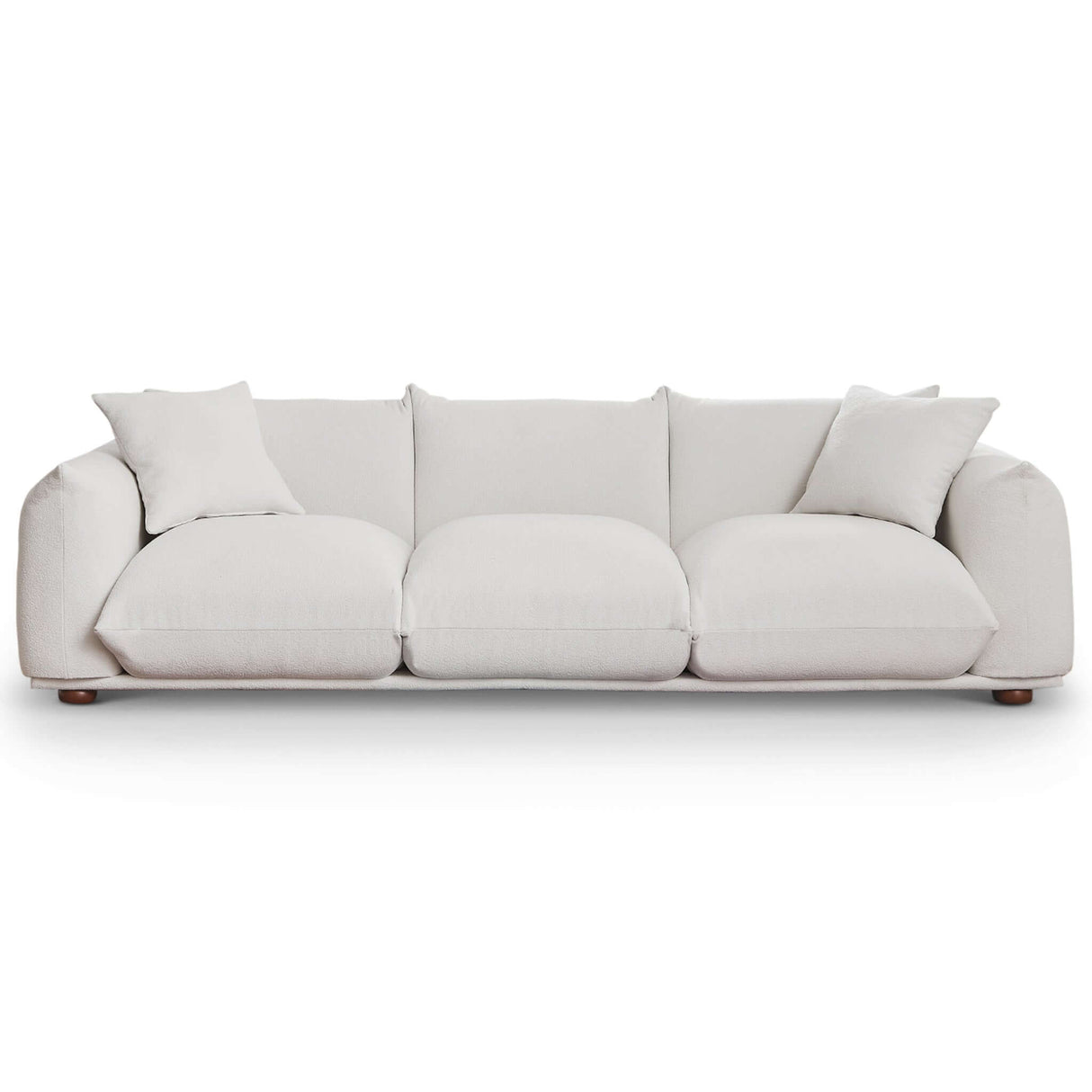 Kely Mid-Century Modern 100'' Boucle Upholstered Sofa Cream from Midinmod - Luna Furniture