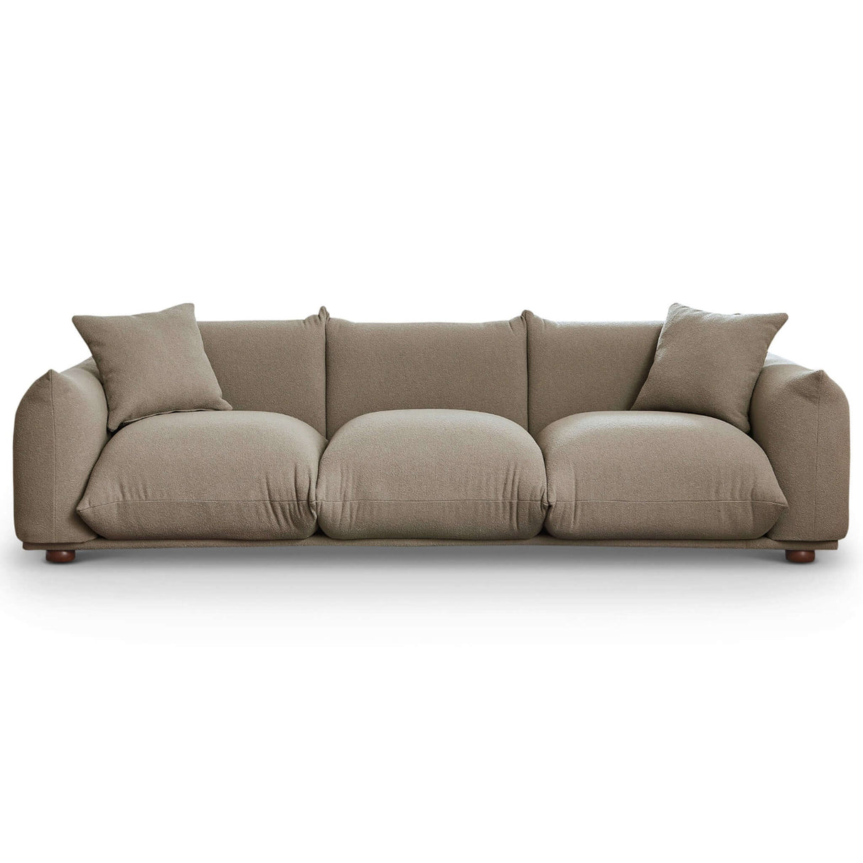 Kely Mid-Century Modern 100'' Boucle Upholstered Sofa Cream from Midinmod - Luna Furniture