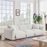 Kely Mid-Century Modern 100'' Boucle Upholstered Sofa Cream from Midinmod - Luna Furniture