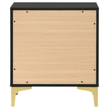 Kendall Black and Gold 2-Drawer Nightstand from Coaster - Luna Furniture