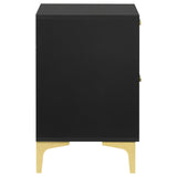 Kendall Black and Gold 2-Drawer Nightstand from Coaster - Luna Furniture