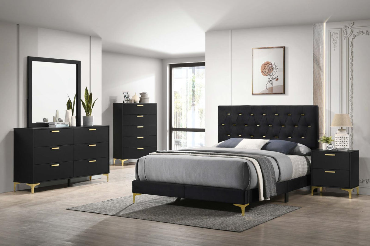 Kendall 2-Drawer Nightstand Black and Gold - Luna Furniture Kendall 2-Drawer Nightstand Black and Gold - Luna Furniture