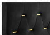 Kendall Black and Gold 4-Piece Tufted Panel Queen Bedroom Set from Coaster - Luna Furniture