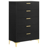 Kendall Black and Gold 5-Drawer Chest from Coaster - Luna Furniture