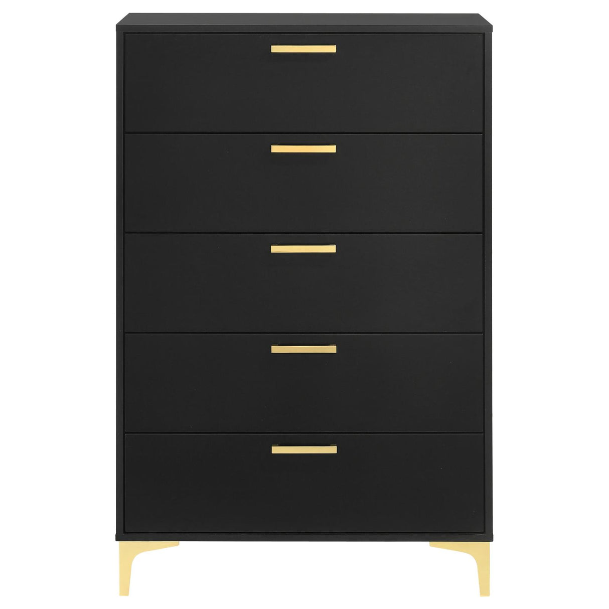 Kendall Black and Gold 5-Drawer Chest from Coaster - Luna Furniture