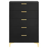 Kendall Black and Gold 5-Drawer Chest from Coaster - Luna Furniture
