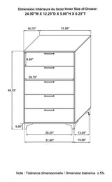 Kendall Black and Gold 5-Drawer Chest from Coaster - Luna Furniture
