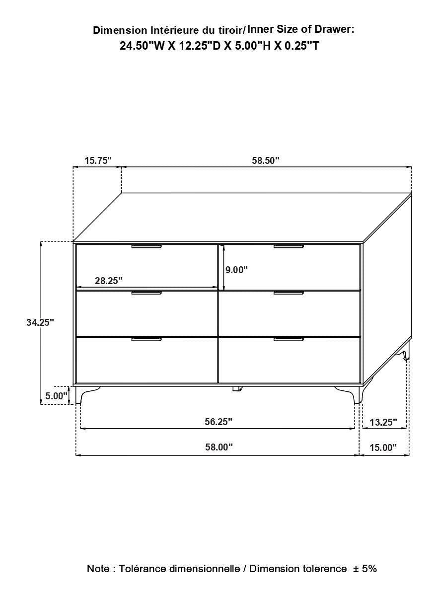 standard dresser dimensions 6 Drawers for Bedroom, Farmhouse 54 Inch Wide Wood Dresser Che My Store RDMANS 6 Grain Wood Furniture Shaker-style 6-drawer