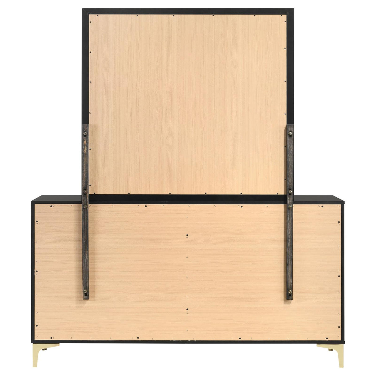 Kendall Black and Gold 6-Drawer Dresser with Mirror from Coaster - Luna Furniture