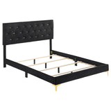 Kendall Black and Gold Tufted Panel Queen Bed from Coaster - Luna Furniture