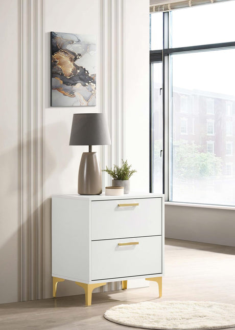 Kendall White 2-Drawer Nightstand from Coaster - Luna Furniture