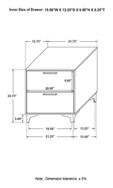 Kendall White 2-Drawer Nightstand from Coaster - Luna Furniture