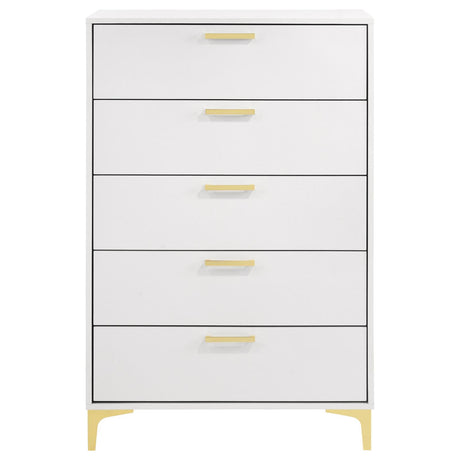 Kendall White 5-Drawer Chest from Coaster - Luna Furniture