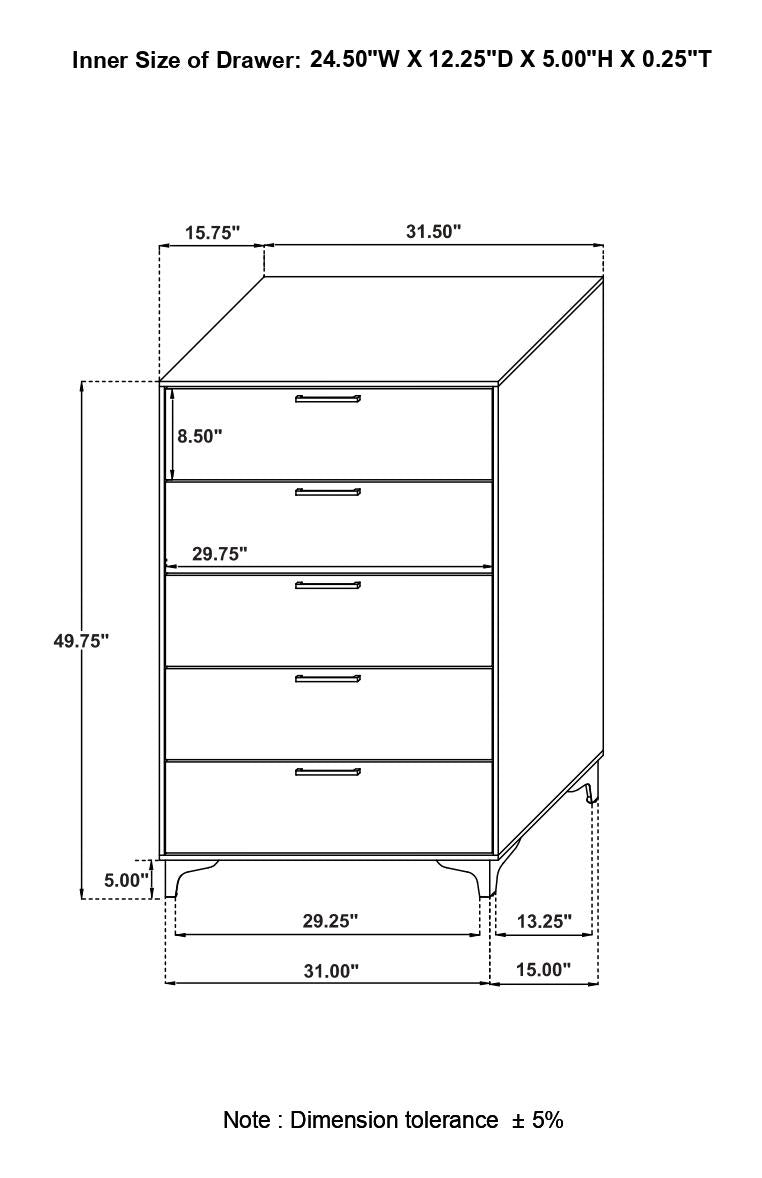 Kendall White 5-Piece Eastern King Bedroom Set from Coaster - Luna Furniture