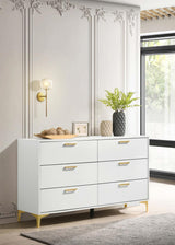 Kendall White 6-Drawer Dresser from Coaster - Luna Furniture