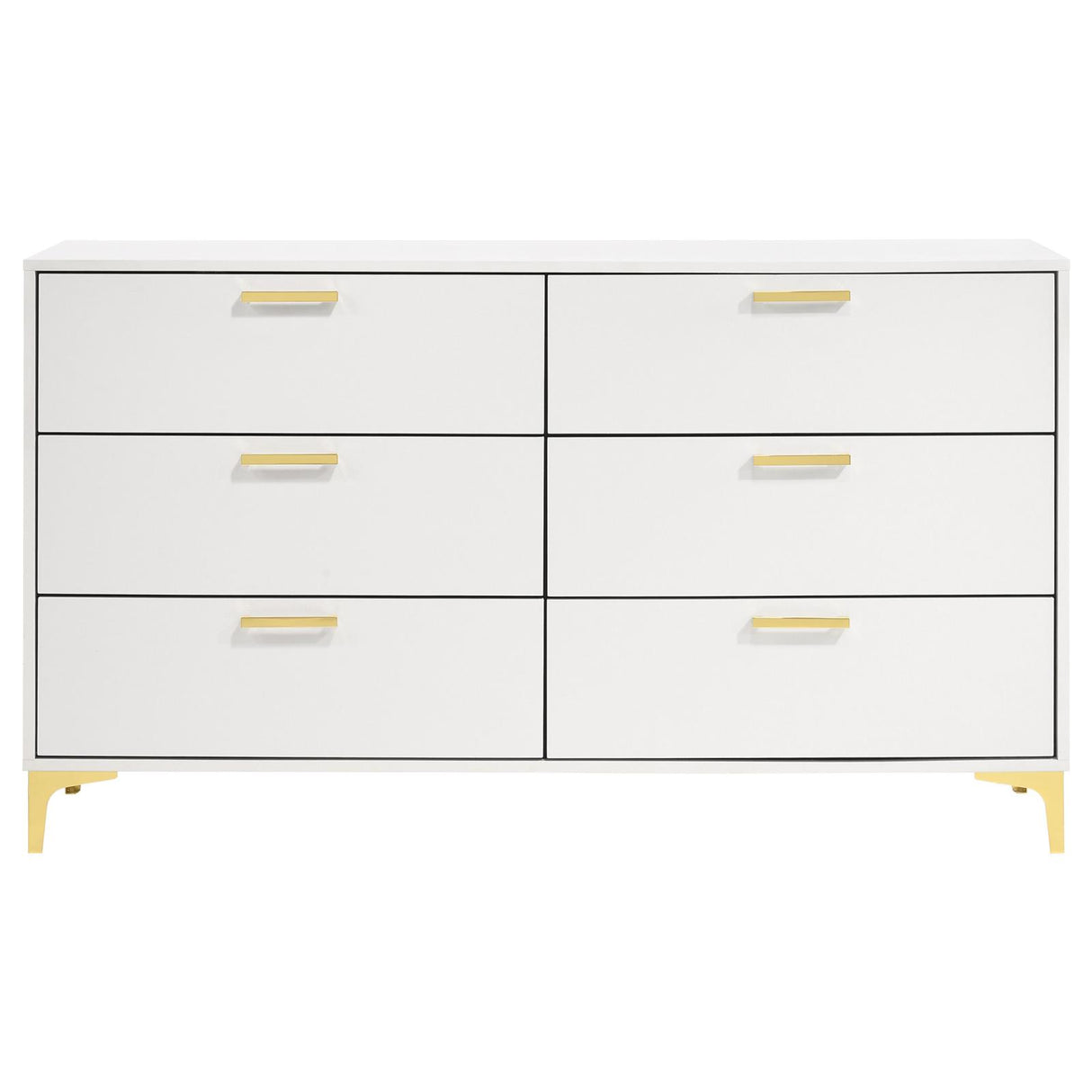 Kendall White 6-Drawer Dresser from Coaster - Luna Furniture