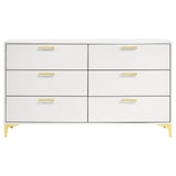 Kendall White 6-Drawer Dresser from Coaster - Luna Furniture