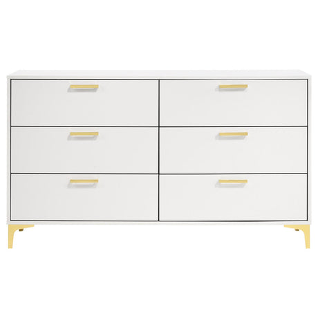 Kendall White 6-Drawer Dresser from Coaster - Luna Furniture