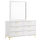Kendall White 6-Drawer Dresser with Mirror from Coaster - Luna Furniture