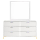 Kendall White 6-Drawer Dresser with Mirror from Coaster - Luna Furniture