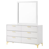 Kendall White 6-Drawer Dresser with Mirror from Coaster - Luna Furniture