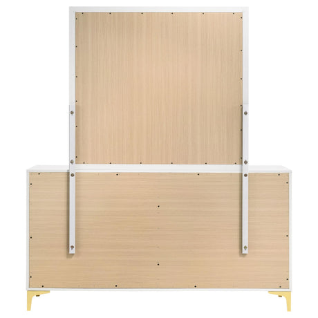 Kendall White 6-Drawer Dresser with Mirror from Coaster - Luna Furniture