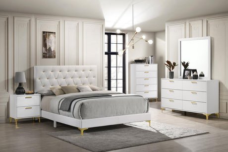 Kendall White 6-Drawer Dresser with Mirror from Coaster - Luna Furniture