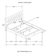 Kendall White Tufted Upholstered Panel California King Bed from Coaster - Luna Furniture