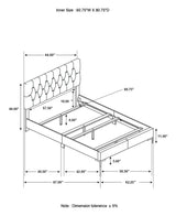 Kendall White Tufted Upholstered Panel Queen Bed from Coaster - Luna Furniture