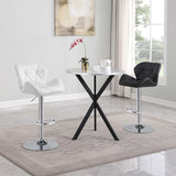 Kenzo Silver and Sandy Black Round Metal Top Bar Table from Coaster - Luna Furniture