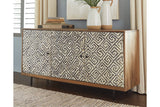 Kerrings Brown/Black/White Accent Cabinet from Ashley Furniture - Luna Furniture